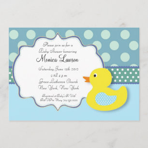 Ducky Modern Baby shower Invitation Kaart