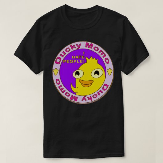 Ducky Momo ik haat mensen T-shirt (Design voorkant)