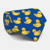 Ducky Navy Blue Duck Pattern Stropdas (Opgerold)