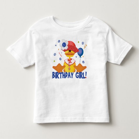 Ducky Party Birthday Girl Kinder Shirts (Voorkant)