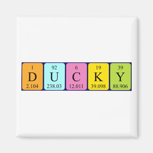 Ducky periodieke tabel naam magneet (Voorkant)