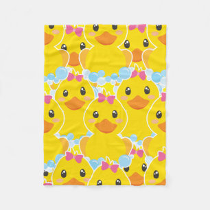 Ducky PINK BOW Fleece Blanket Deken