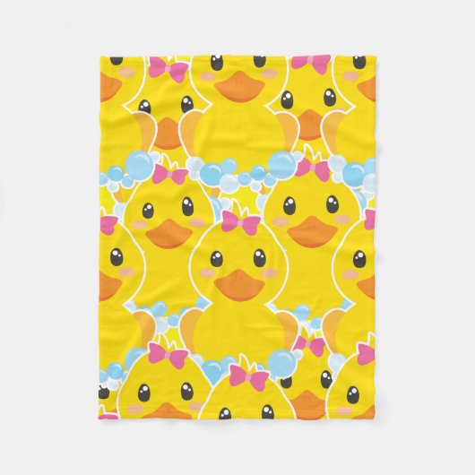 Ducky PINK BOW Fleece Blanket Deken (Voorkant)