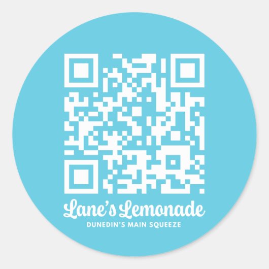 Ducky QR van Lane Ronde Sticker (Voorkant)
