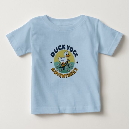 Ducky Rider Schattige Cartoon Fiets T-shirt (Voorkant)