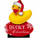 Ducky Santa Rubber Duck Staand Fotobeeldje<br><div class="desc">Wij wensen u een heel dikke kerst en een gelukkig nieuwjaar! Deze schattige Gele Rubber Ducky Santa maakt een leuke pooier. Het aanpassen van vakantieeetgelegenheden borden, mokken, uitnodigingen en beschikbare multomappen. Neem contact met me op als je speciale personalisatie voor dit object nodig hebt of als je wilt dat dit...</div>