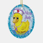 Ducky schattige verpleegster keramisch ornament (Rechts)