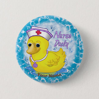 Ducky schattige verpleegster ronde button 5,7 cm