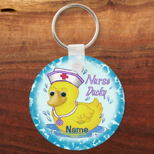 Ducky schattige verpleegster sleutelhanger (Voorkant)