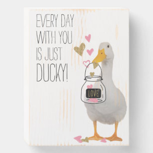 Ducky Valentijn Houten Kist Print