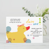  Ducky - verjaardagsuitnodigingen Kaart (Staand voorkant)