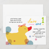  Ducky - verjaardagsuitnodigingen Kaart (Voorkant / Achterkant)