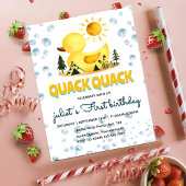 Ducky Yellow 1st Rubber Duck Verjaardag Uitnodigin Kaart