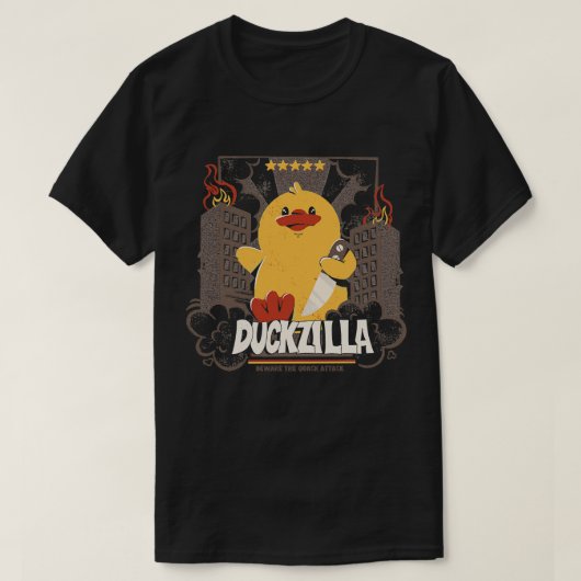 Duckzilla Funny Duck Attack beroemd gemaakt door T T-shirt (Design voorkant)