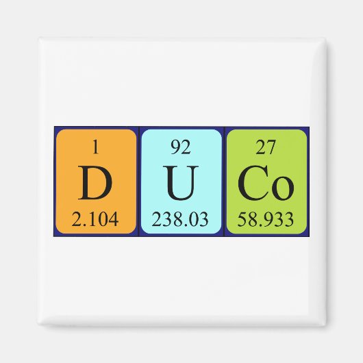 Duco periodieke tabelnaam magneet (Voorkant)