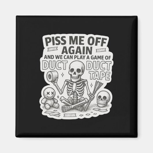 Duct Duct Tape Skelet Grappig Sarcastisch Hallowee Magneet (Voorkant)