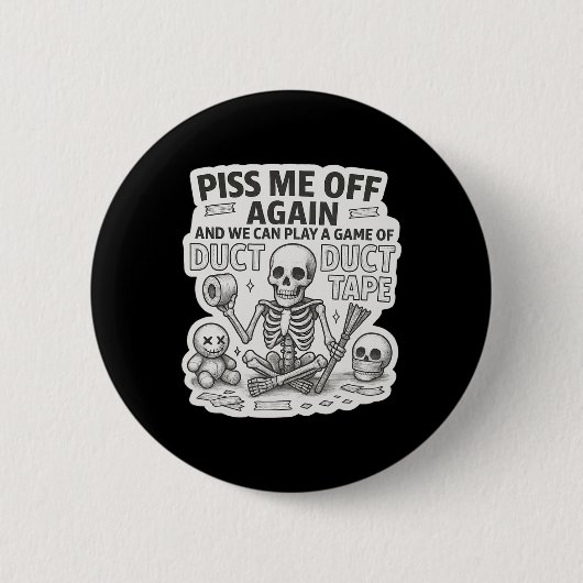 Duct Duct Tape Skelet Grappig Sarcastisch Hallowee Ronde Button 5,7 Cm (Voorkant)