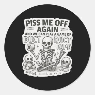 Duct Duct Tape Skelet Grappig Sarcastisch Hallowee Ronde Sticker
