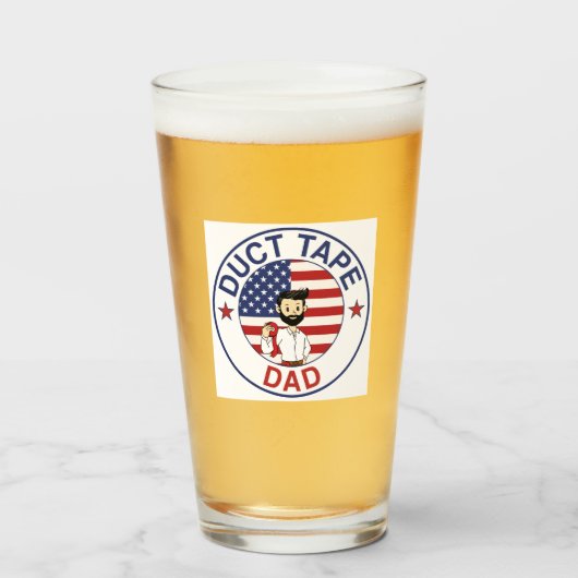 Duct Tape Dad - Beer Glass Glas (Voorkant gevuld)