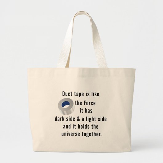Duct tape, Engineering humor Grote Tote Bag (Voorkant)