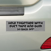 Duct Tape Grey look Novelty Fun Humor Bumpersticker (Op auto)