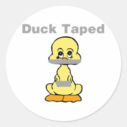 Duct Tape Humor Geel Duck Taped Ronde Sticker (Voorkant)