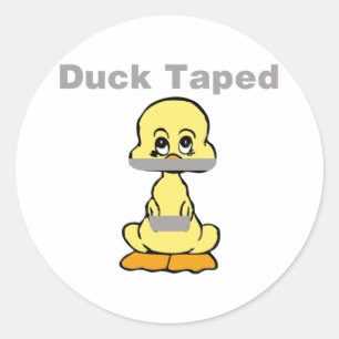 Duct Tape Humor Geel Duck Taped Ronde Sticker
