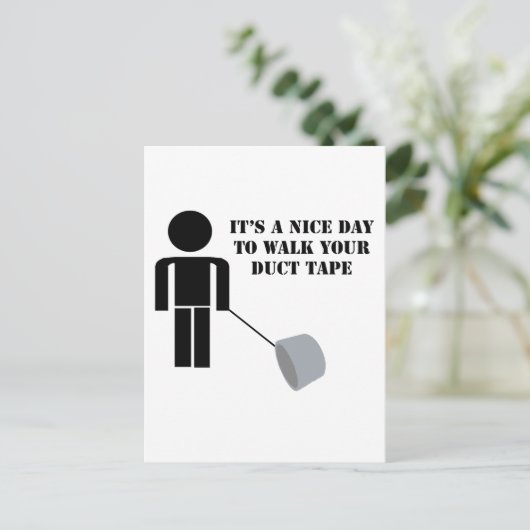 Duct tape-Humor loopt door uw tapeband Briefkaart (Staand voorkant)