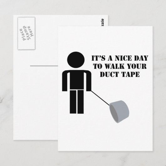 Duct tape-Humor loopt door uw tapeband Briefkaart (Voorkant / Achterkant)