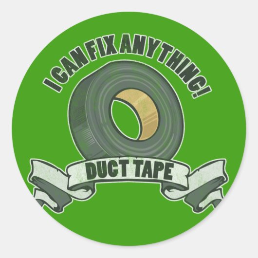 Duct Tape, ik kan alles oplossen Ronde Sticker (Voorkant)
