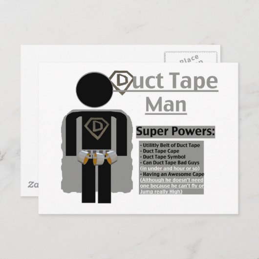 Duct tape-Man Briefkaart (Voorkant / Achterkant)