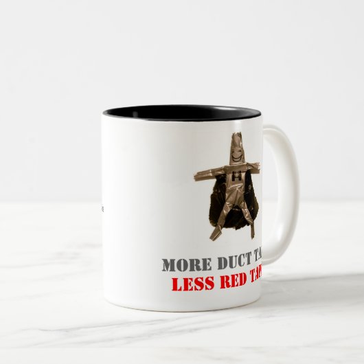 Duct tape-Man Tweekleurige Koffiemok (Voorkant rechts)