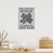 Duct Tape Mening Grappige Poster Humor (Keuken)