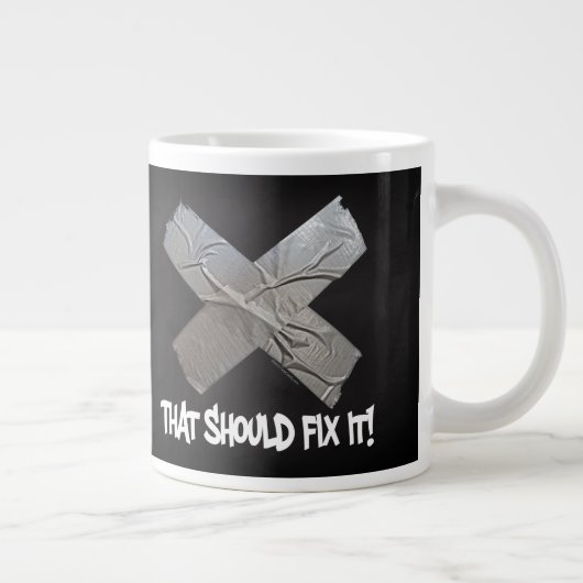 Duct-tape moet worden gefixeerd grote koffiekop (Rechts)