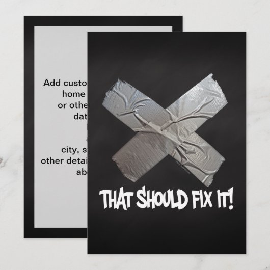 Duct-tape moet worden gefixeerd kaart (Voorkant / Achterkant)