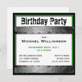 Duct Tape Square Mannen Green Birthday-uitnodiging Kaart (Voorkant / Achterkant)