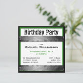 Duct Tape Square Mannen Green Birthday-uitnodiging Kaart (Staand voorkant)
