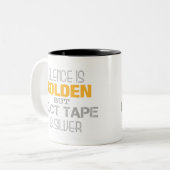 Duct tape tweekleurige koffiemok (Voorkant links)