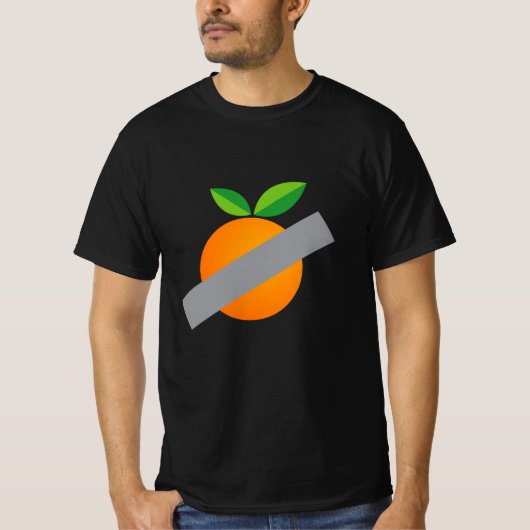 Duct-taped orange comical art t-shirt (Voorkant)
