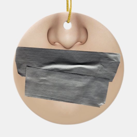 Duct tapemouth keramisch ornament (Voorkant)