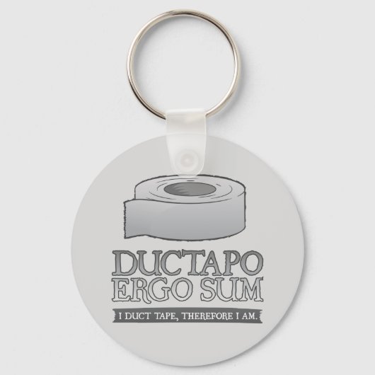 Ductapo Ergo Sum. Ik maak tape, dus ik ben. Sleutelhanger (Voorkant)