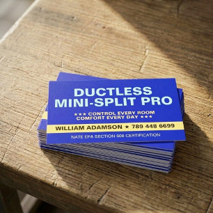 Ductloze Mini Split Pro Services HVAC Specialist Visitekaartje