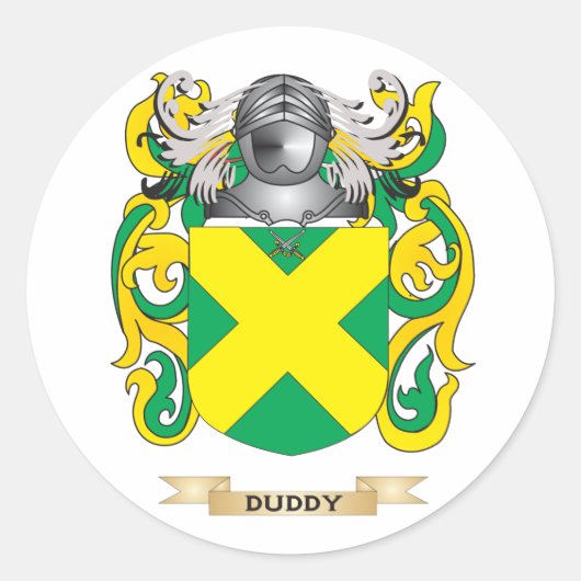 Duddy wapenschild ronde sticker (Voorkant)