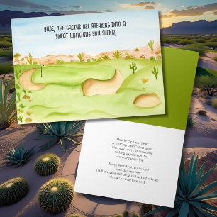 Dude Birthday Desert golfbaan Waterverf Kaart