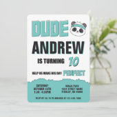 Dude Blauwgroen en Black Panda Verjaardagsfeest Kaart (Staand voorkant)