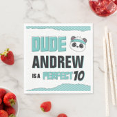 Dude Blauwgroen en Black Panda Verjaardagsfeest Servet (Insitu)