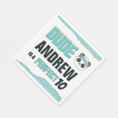 Dude Blauwgroen en Black Panda Verjaardagsfeest Servet (Hoek)