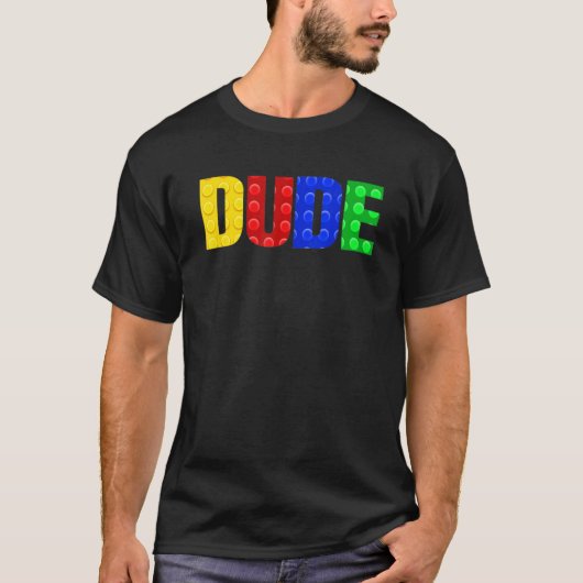 Dude Brick Builder Kinder blokset Brick Dude T-shirt (Voorkant)
