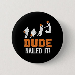 Dude genageld Het Schattige Basketbal Game Ball S Ronde Button 5,7 Cm