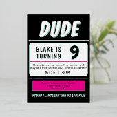 Dude Perfect Inspired Birthday Invitation Folie Uitnodiging (Staand Voorkant)